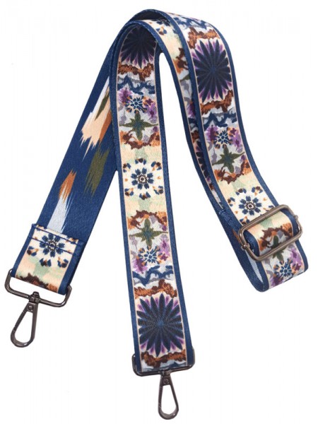 Ремень текстильный Lanotti/Цветы синий